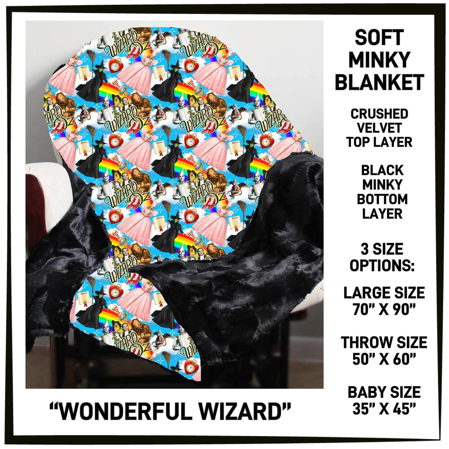 MI8B - Wonderful Wizard Minky Blanket - Preorder Closing 7/15 ETA: Late Sept