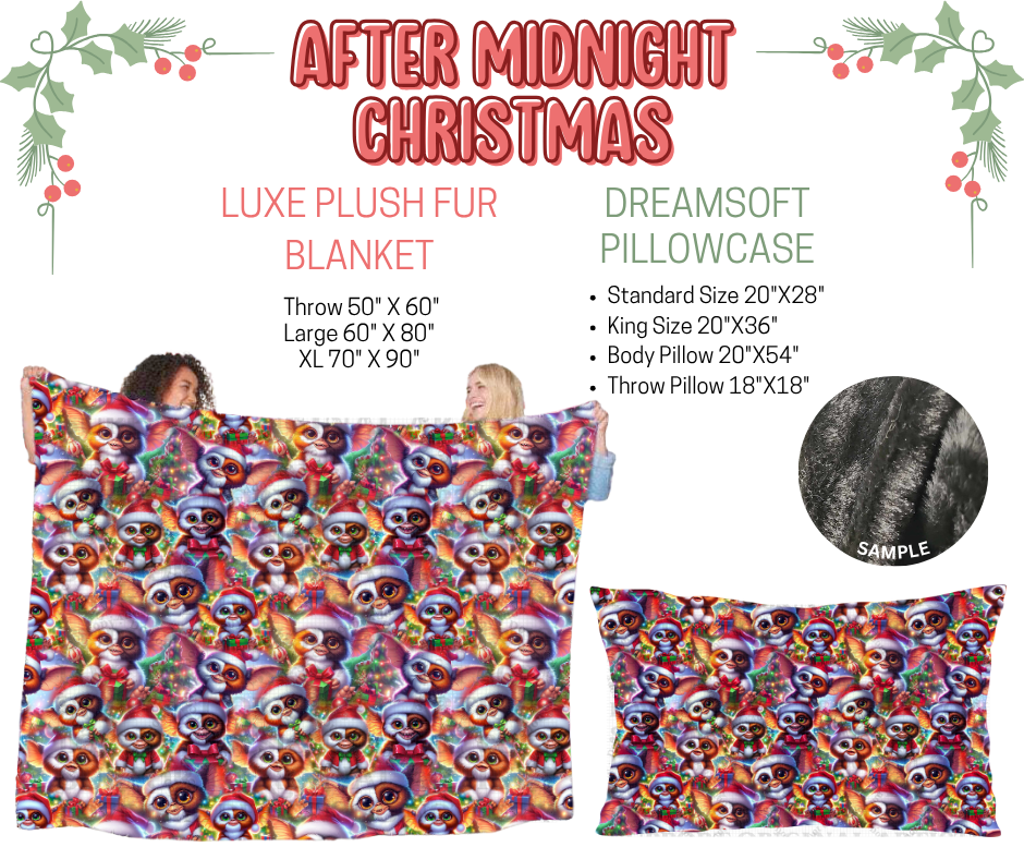 Preorder! Closes 9/3. ETA Dec. After Midnight Christmas Luxe Plush Fur Blanket and/or DreamSoft Pillowcase