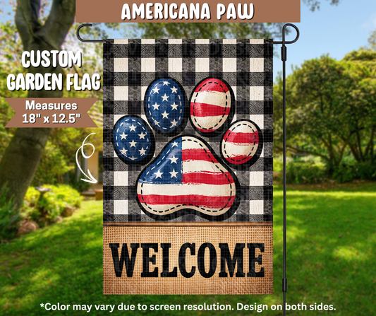Americana Paw Garden Flag