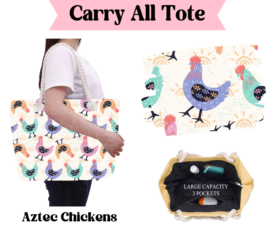 Aztec Chickens Carry All Tote