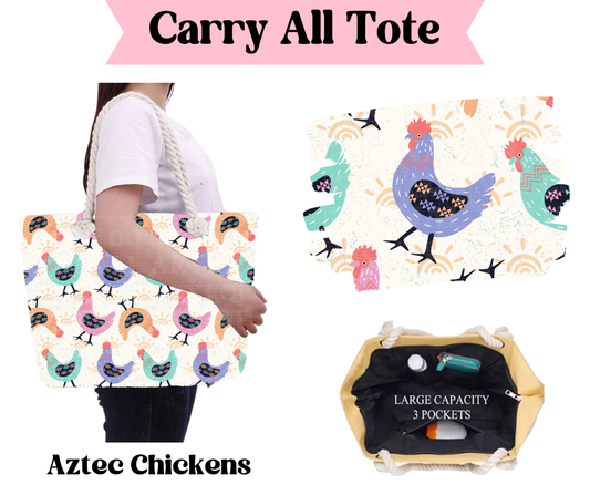 Aztec Chickens Carry All Tote
