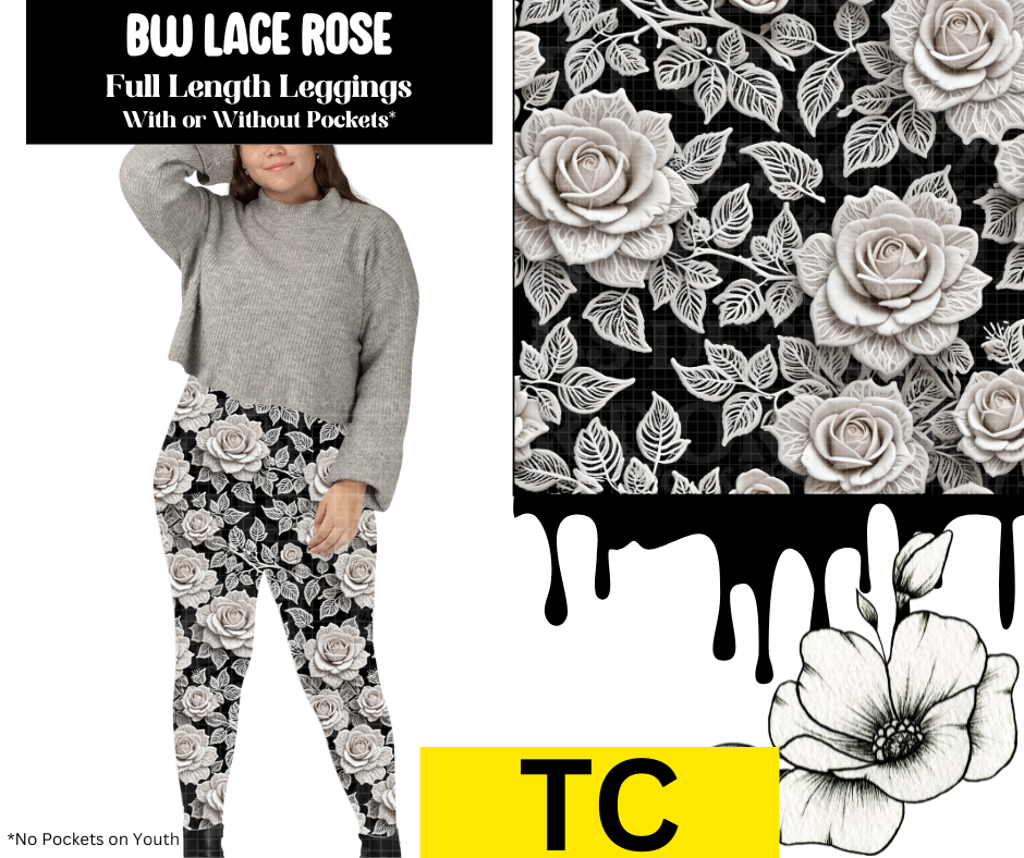 BW Lace Rose Full Length Leggings w/ Pockets
