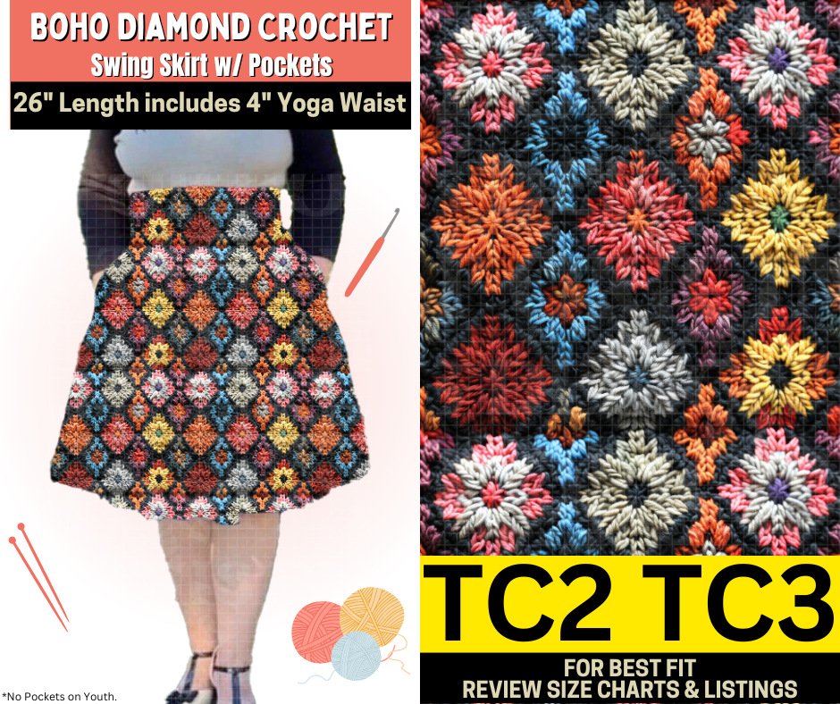 Boho Diamond Crochet Swing Skirt