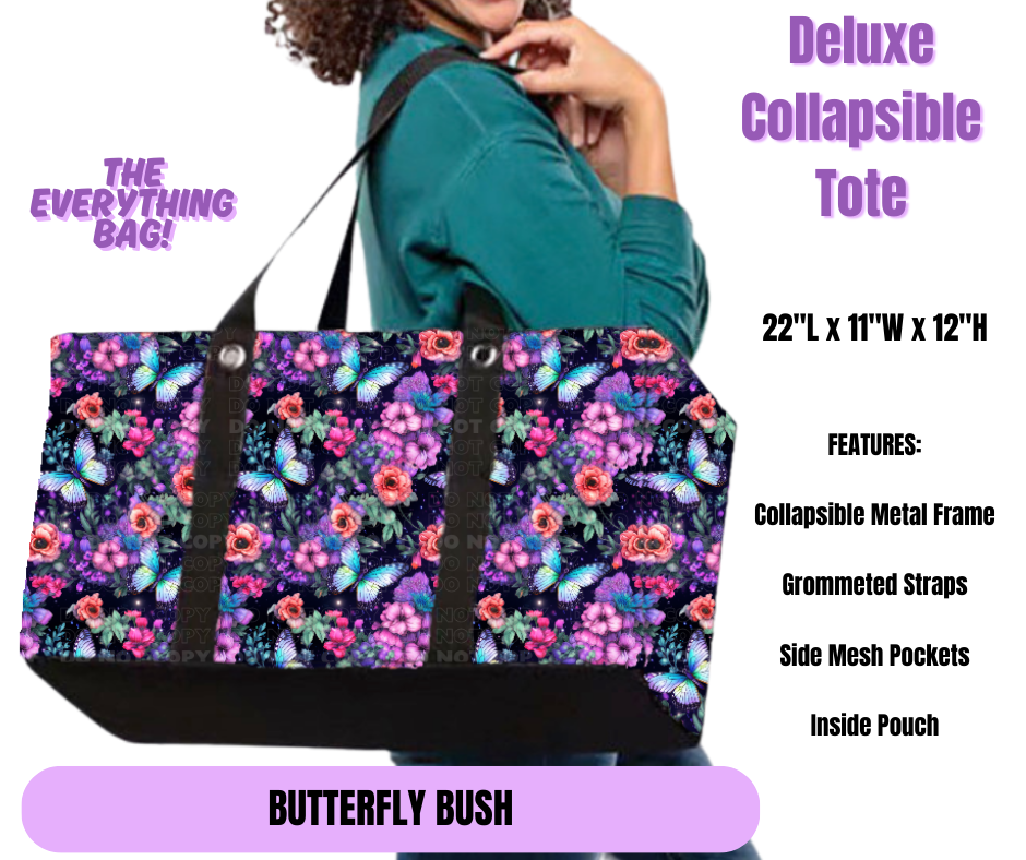 Butterfly Bush Collapsible Tote