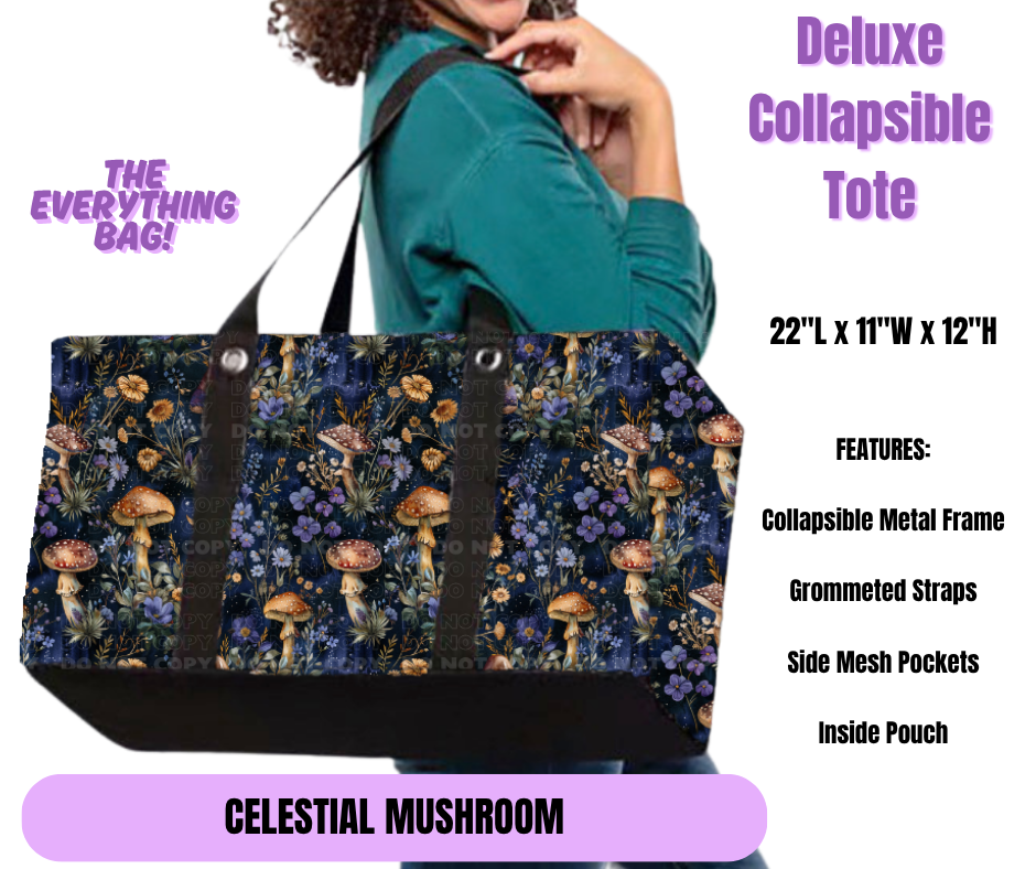 Celestial Mushroom Collapsible Tote