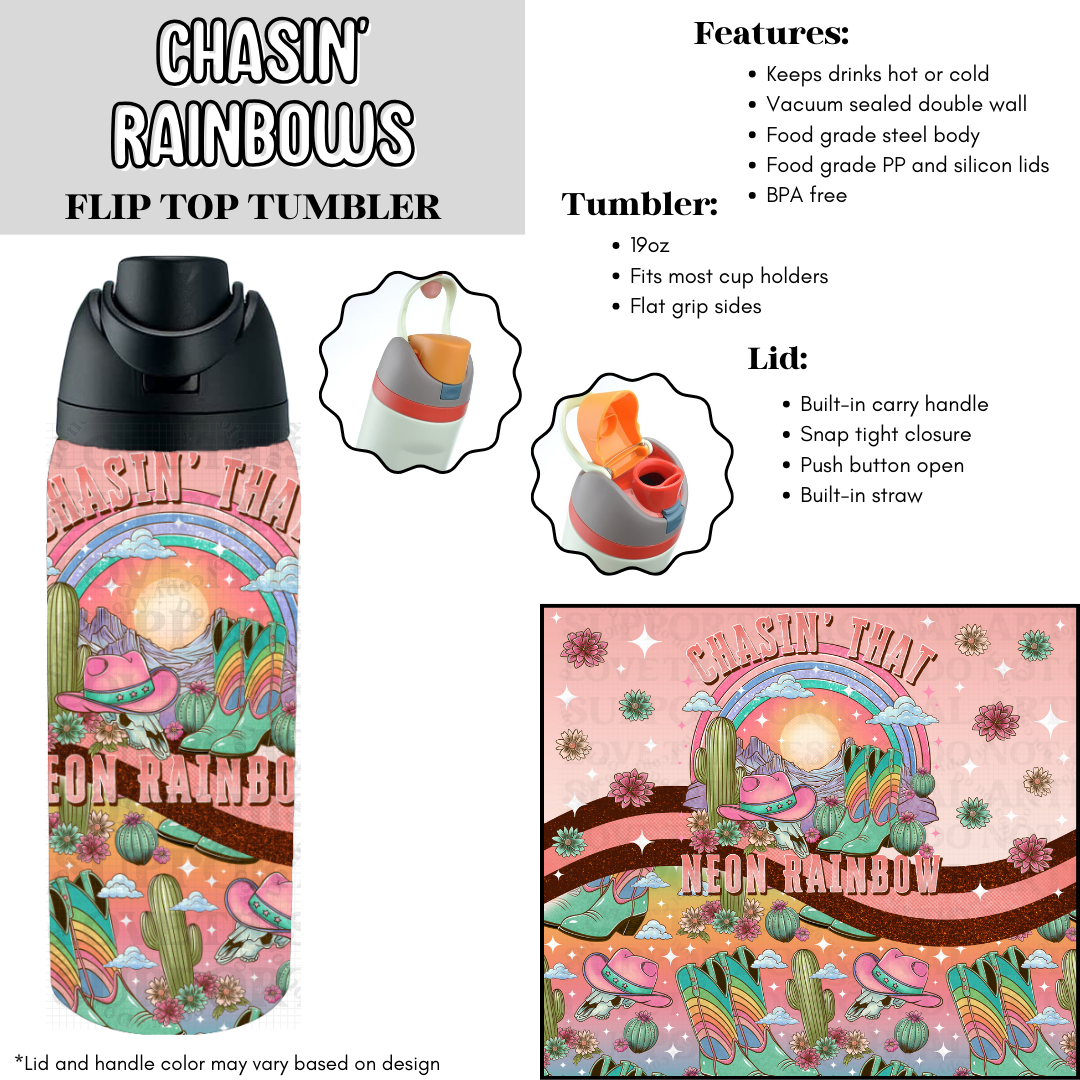 Chasin' Rainbows Flip Top Tumbler
