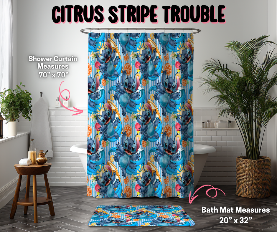 Citrus Stripe Custom Bath Mat