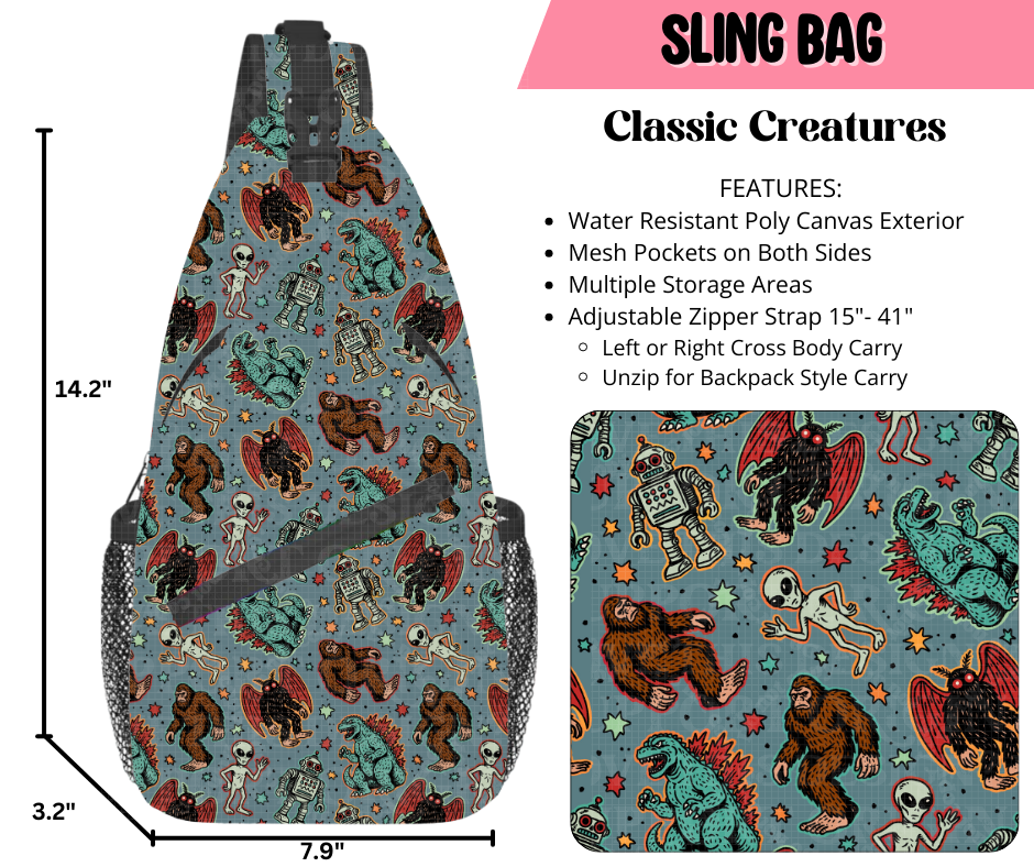 Classic Creatures Sling Bag
