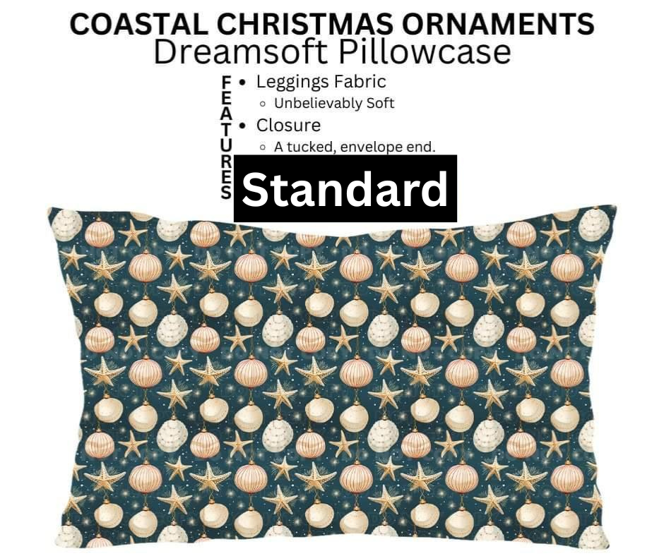 Coastal Christmas Ornaments Dreamsoft Pillowcase
