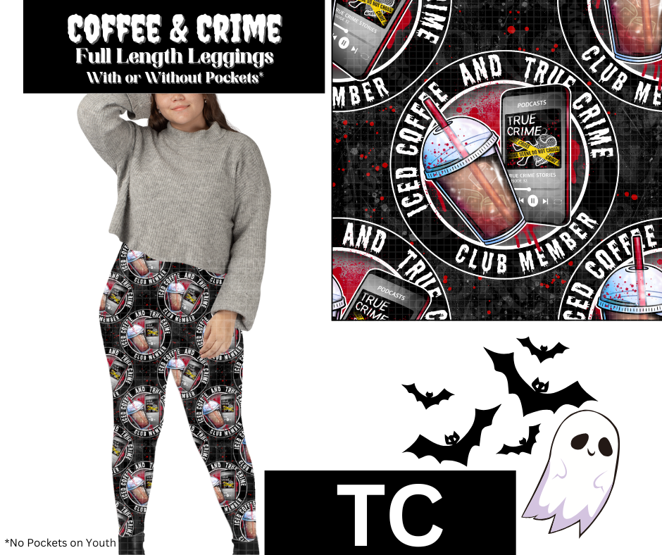Coffee & Crime Full Length Leggings w/ Pockets