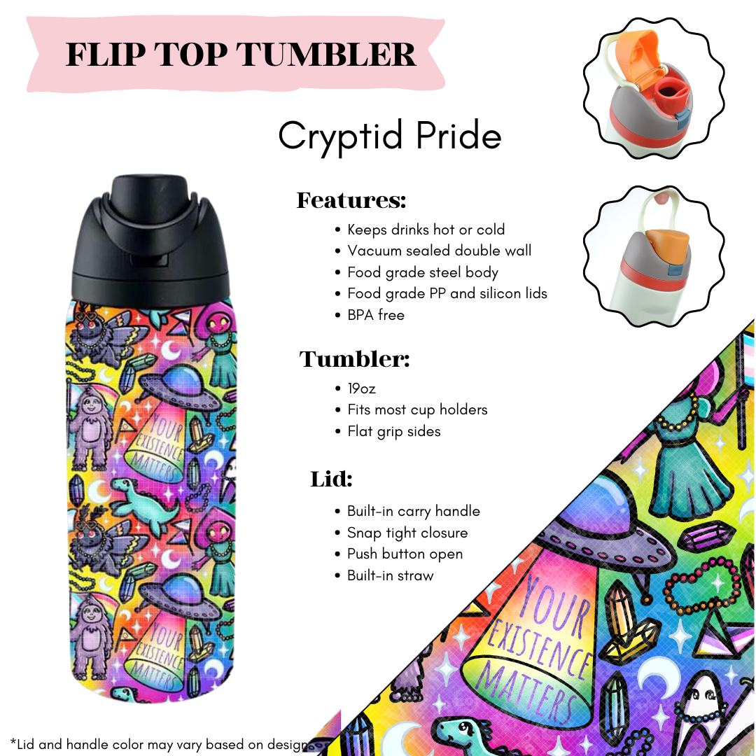 Cryptid Pride Flip Top Tumbler