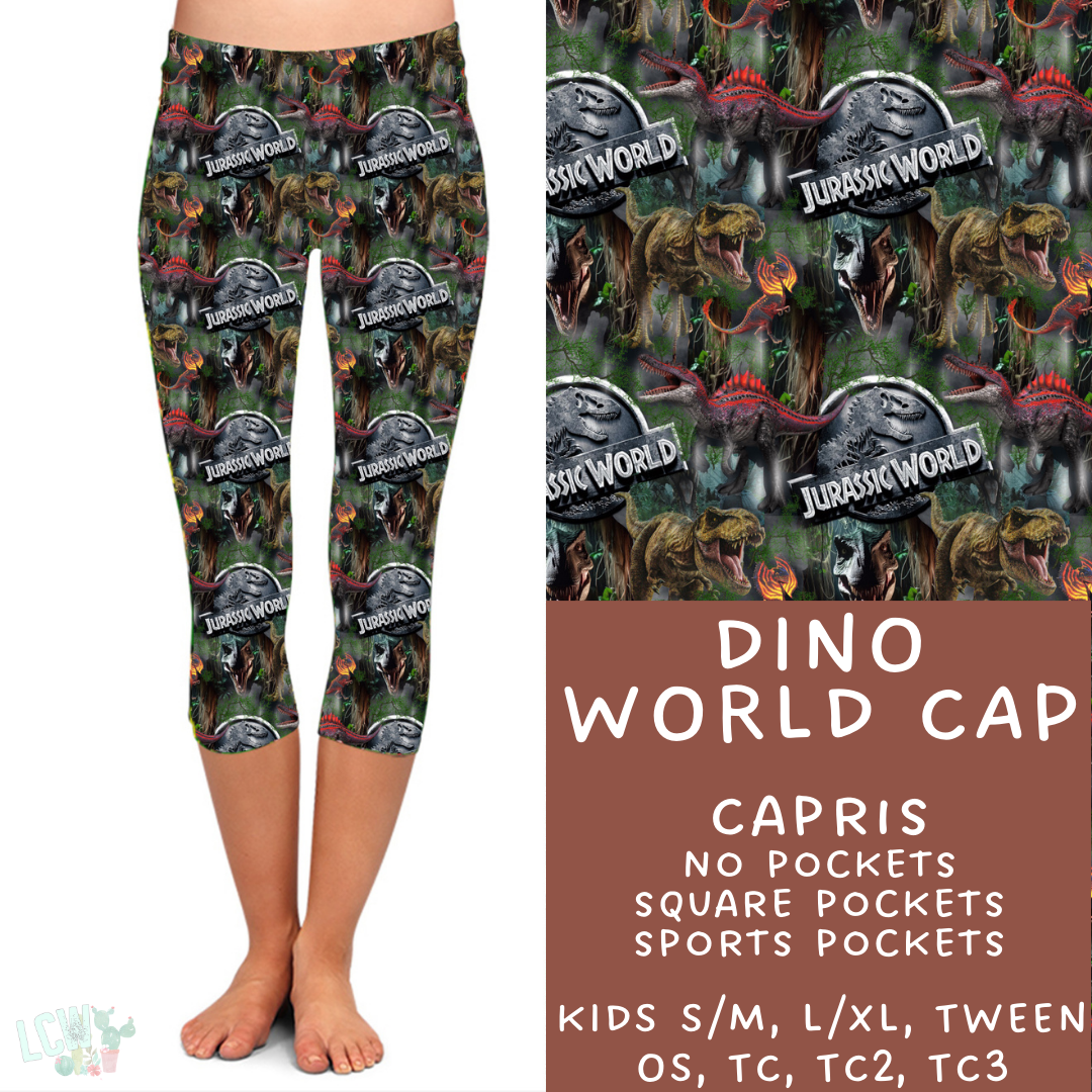 Ready To Ship - Dino World Capri Leggings
