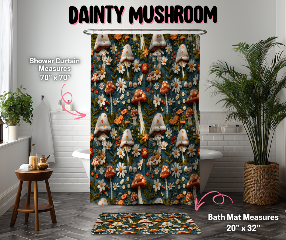 Dainty Mushroom Custom Bath Mat