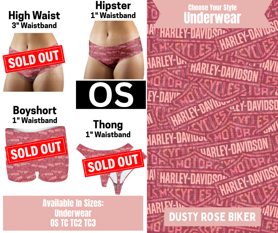 Dusty Rose Biker Hipster Underwear