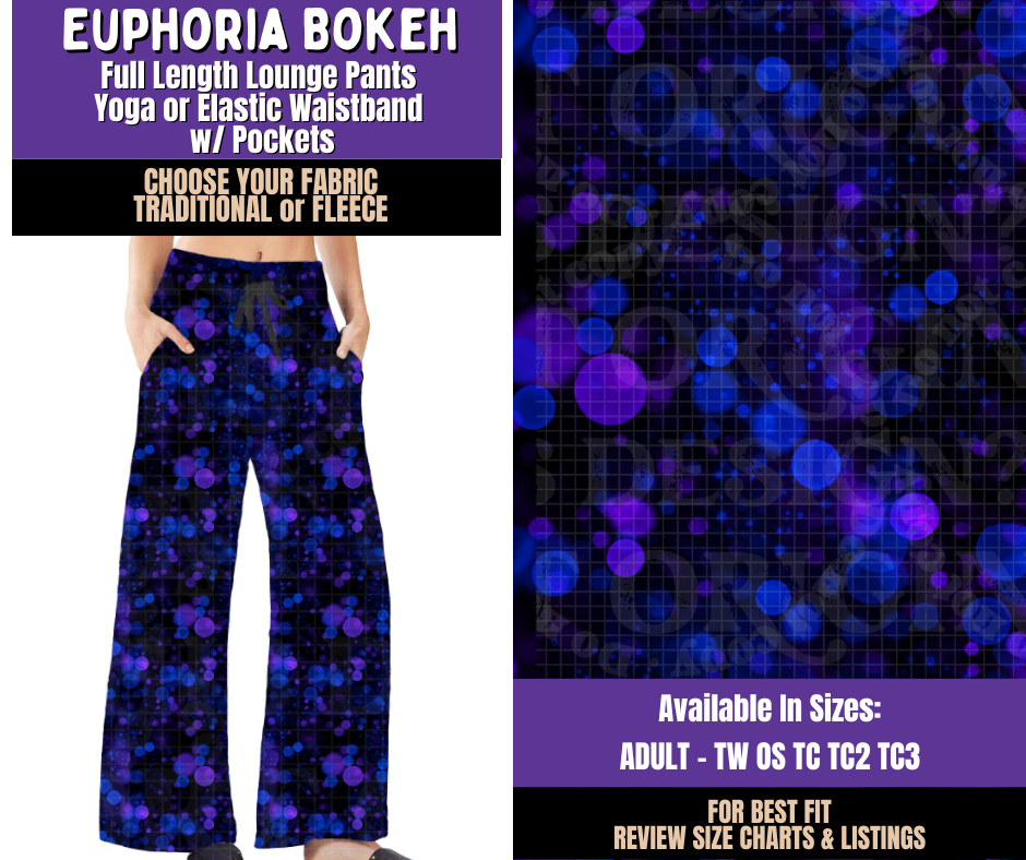 Preorder! Closes 8/5. ETA Nov. Euphoria Bokeh Lounge Pants Choose Fleece or Traditional