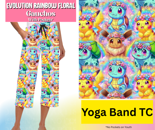 Evolution Rainbow Floral Capri Gauchos