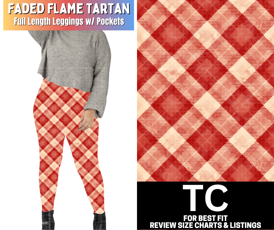 Faded Flame Tartan Fleece Leggings