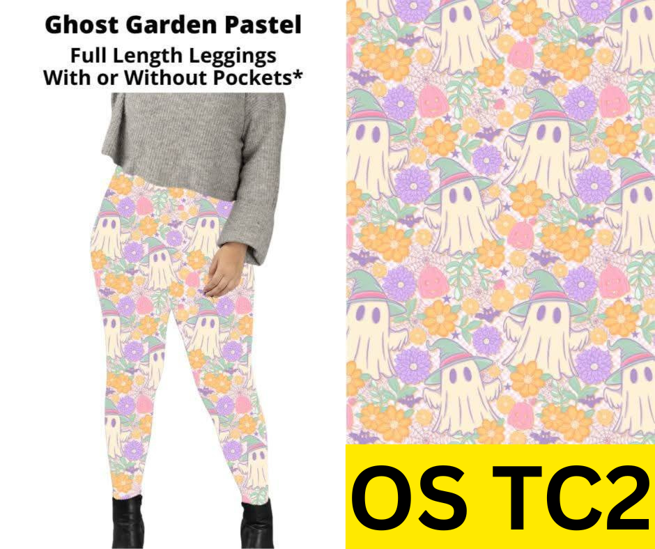 Ghost Garden Pastel Full Length Leggings w/ Pockets