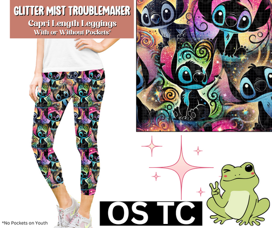 Glitter Mist Troublemaker Capri Length Leggings w/ Pockets