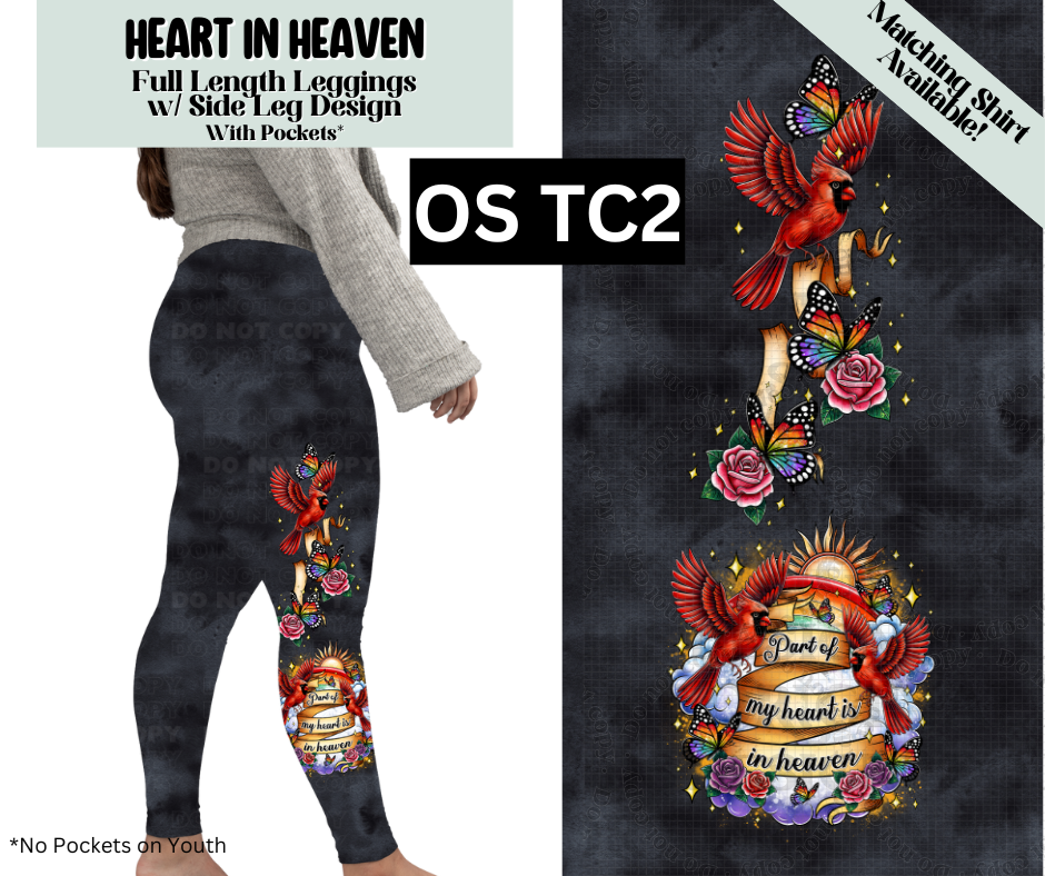 Heart In Heaven Full Length Leggings w/ Side Leg Designs
