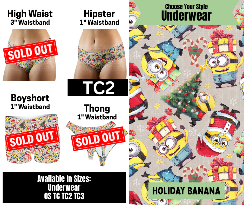 Holiday Banana Hipster Underwear