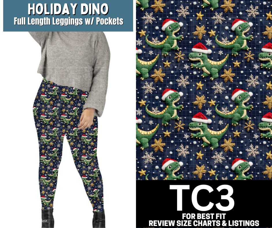 Holiday Dino Fleece Leggings