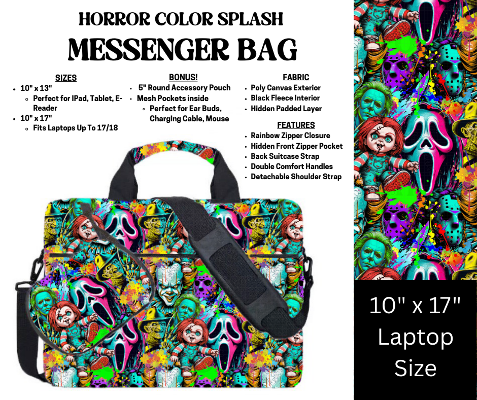 Horror Color Splash Messenger Bag