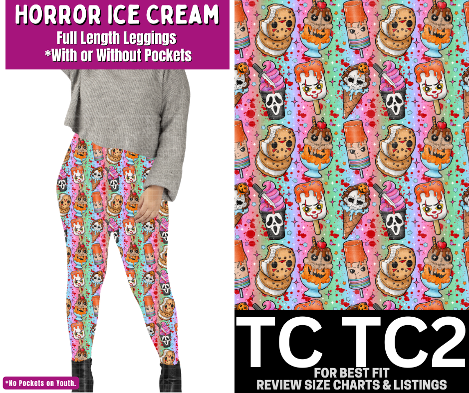 Horror Ice Cream Full Length Leggings w/ Pockets