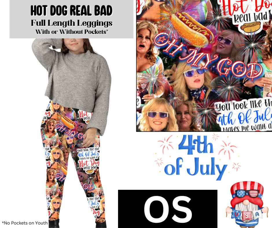 Hot Dog Real Bad Full Length Leggings w/ Pockets