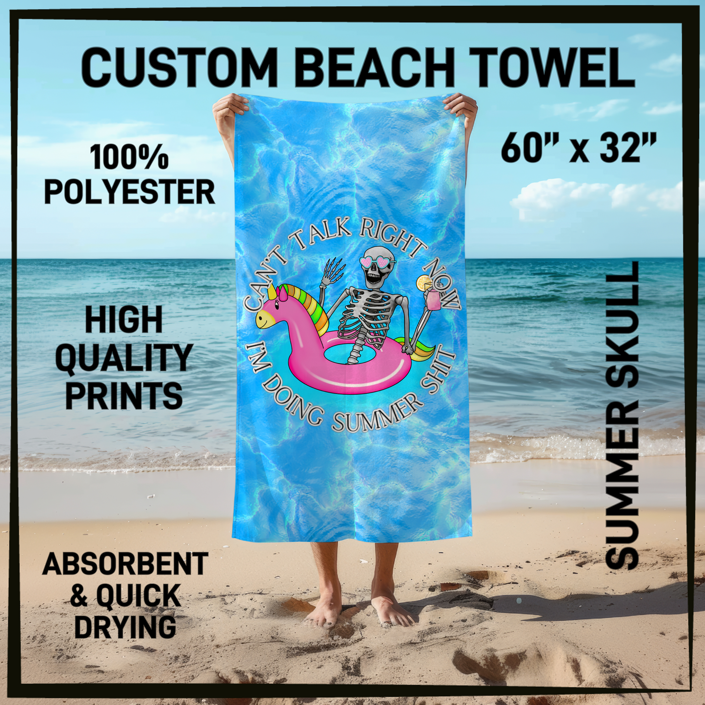 B9TW - Summer Skull Beach Towel - Preorder Closing 6/2 ETA: Early August