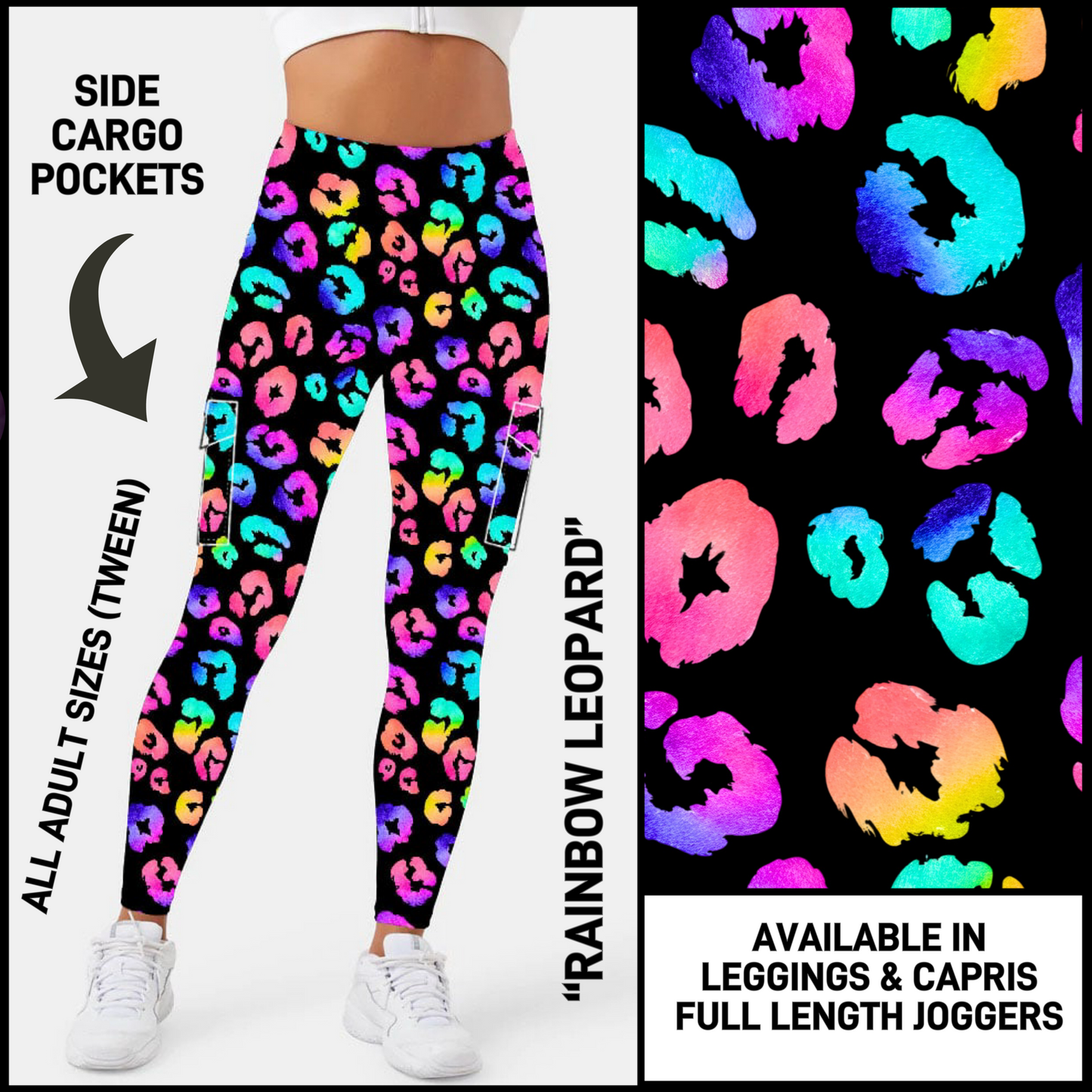 C30P - Rainbow Leopard with Cargo Pockets - Preorder Closing 1/7 ETA: Early March