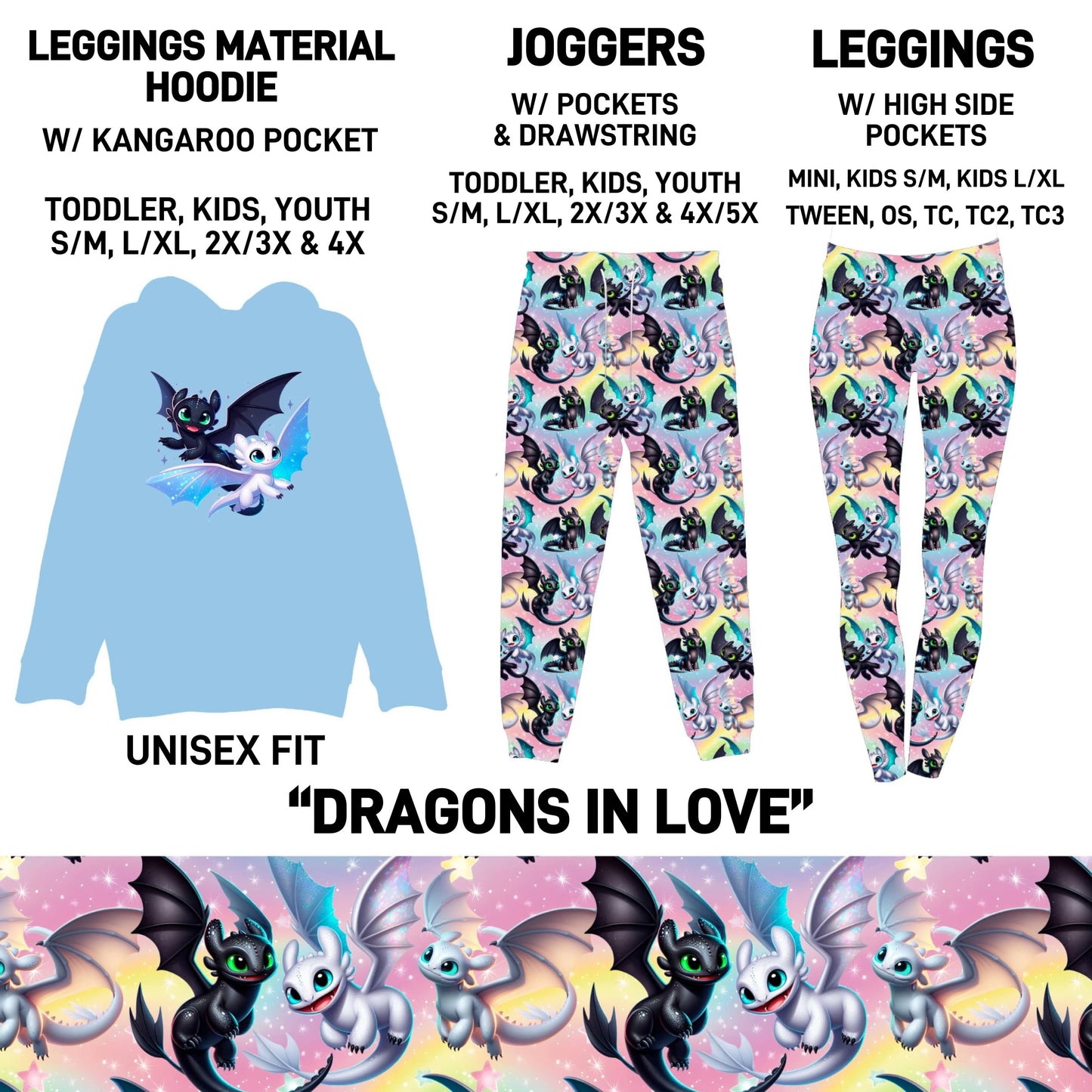 HD2S - Dragons In Love Leggings Material Hoodie/Leggings/Full Joggers - Preorder ETA: Late Oct