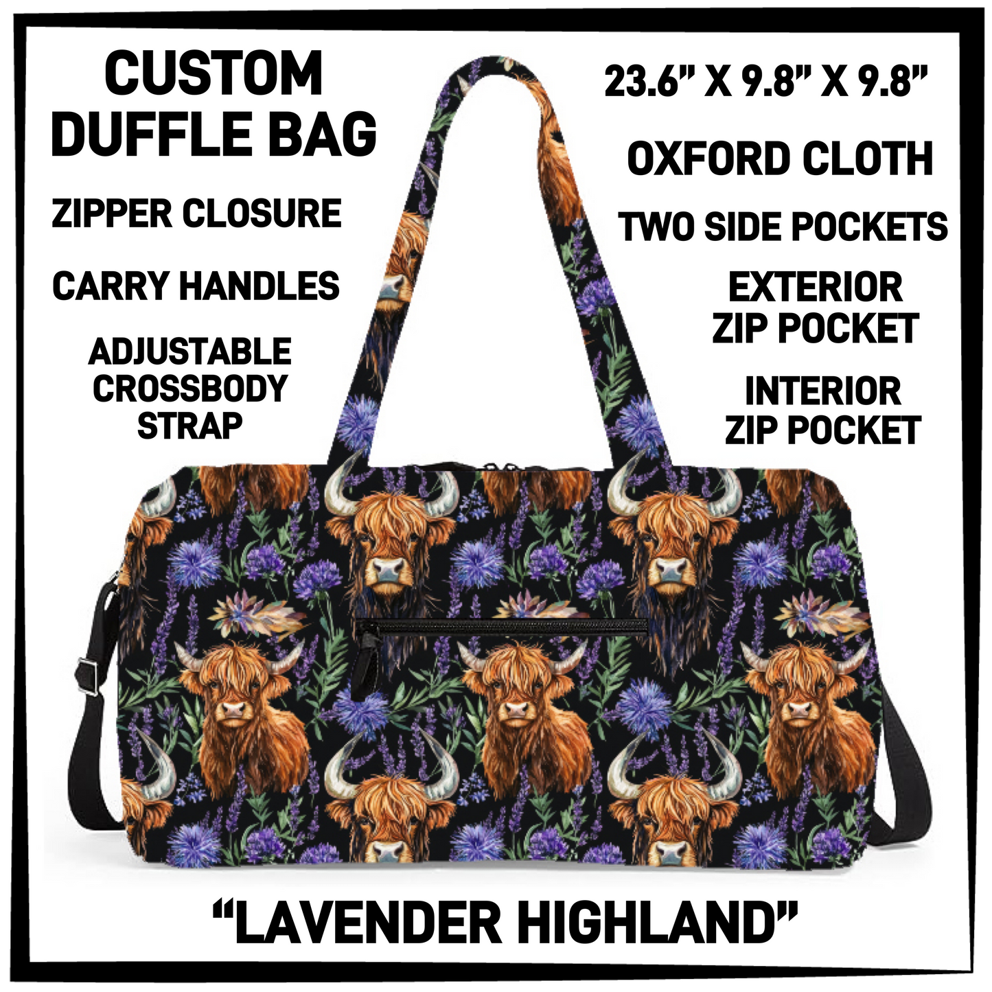 DF2B - Lavender Highland Duffel Bag - Preorder Closing 6/25 ETA: Late Aug