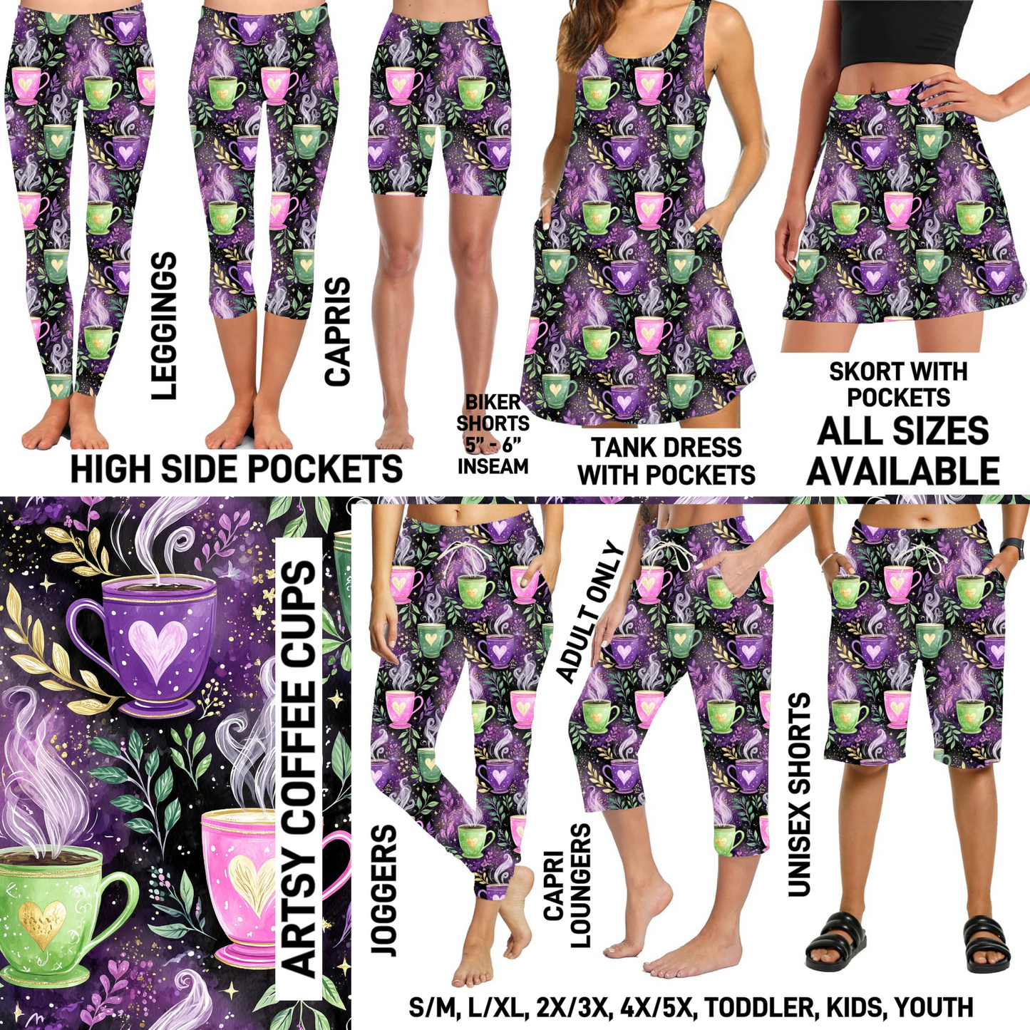 295BT - Artsy Coffee Cups - Preorder Closing 6/28 ETA: Late Aug