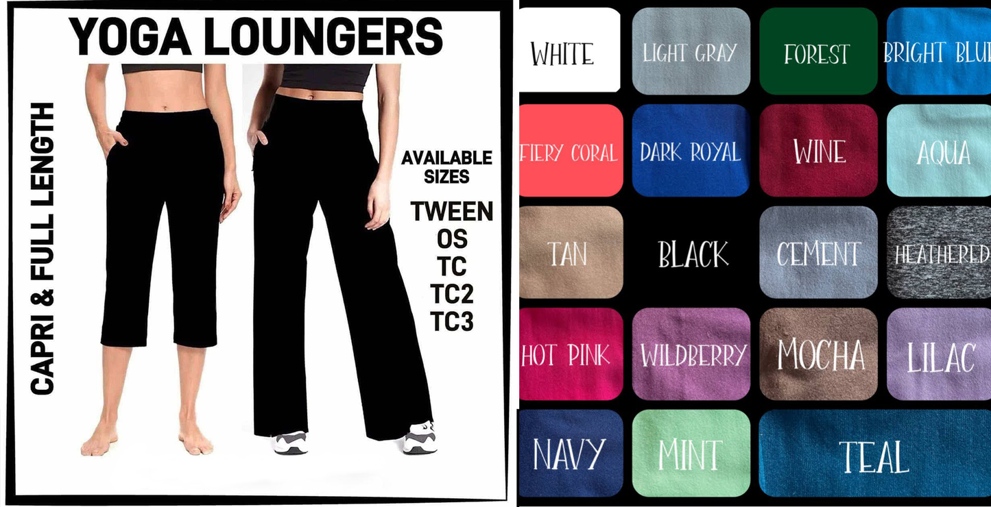 SO3B - Solid Color Capri Yoga Loungers - Preorder ETA: Late Dec