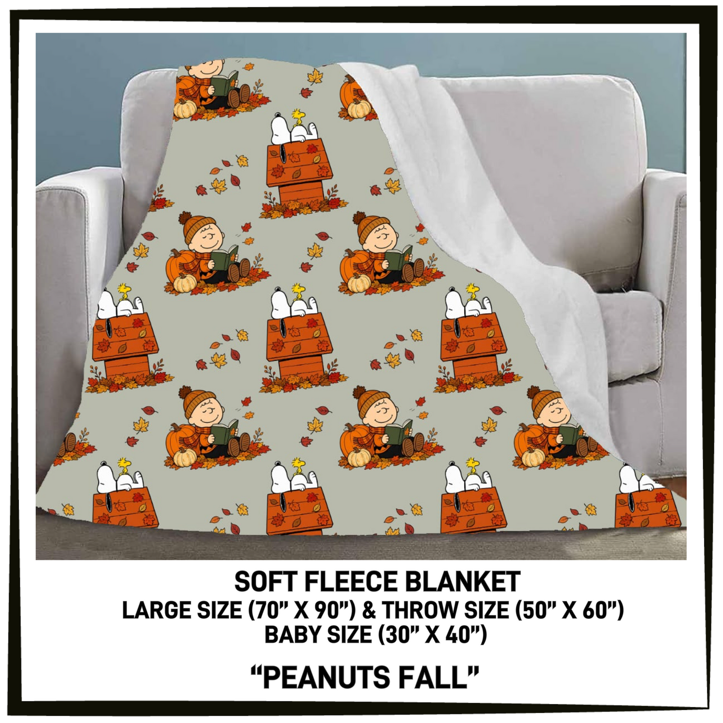 297BT - Peanuts Fall Fleece Blanket - Preorder Closing 7/26 ETA: Late Sept