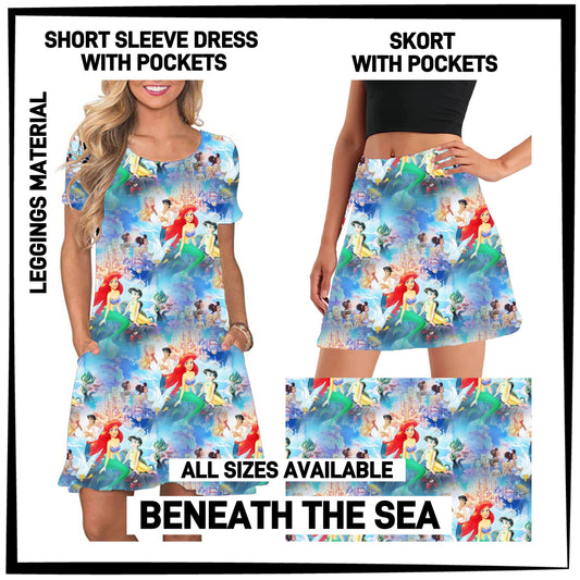 270BT - Beneath The Sea Short Sleeve Pocket Dress/Skort with Pockets - Preorder ETA: Early Jan