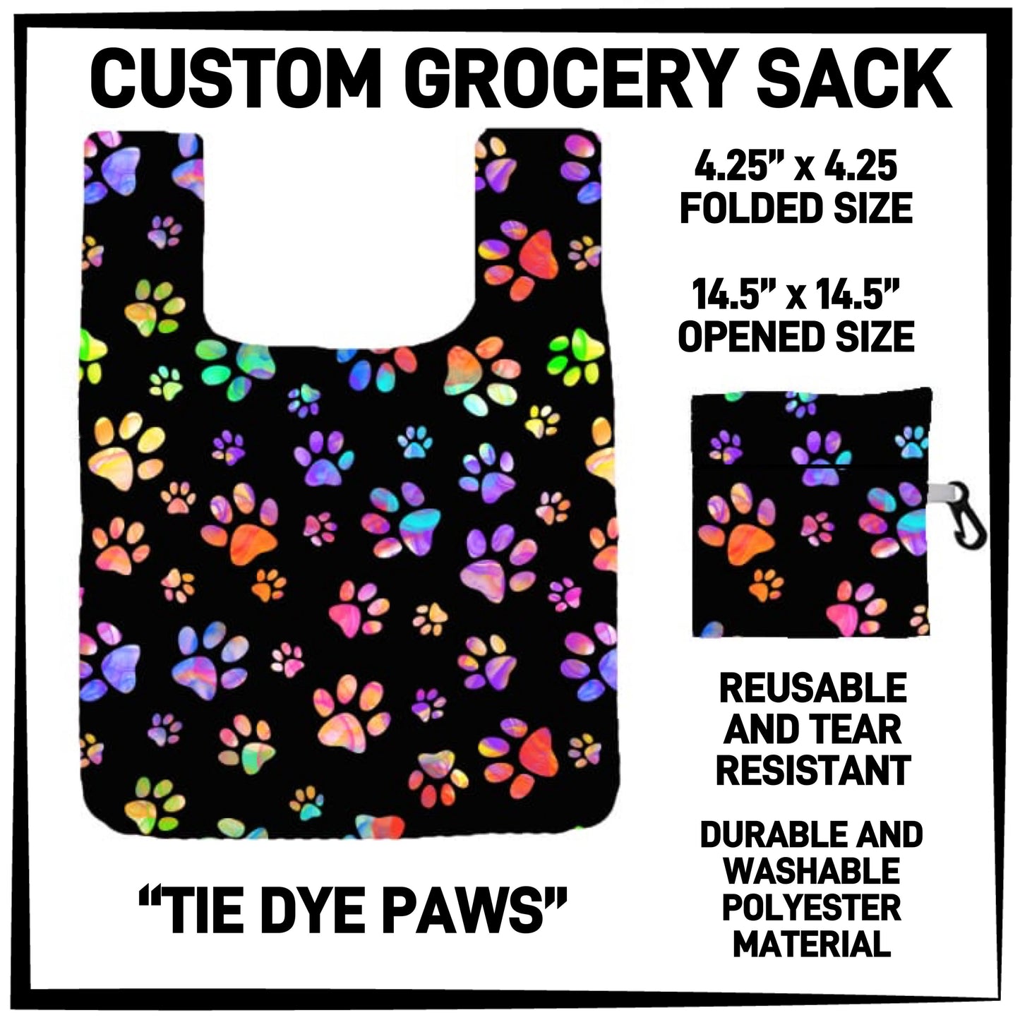 GS3K - Tie Dye Paws Grocery Sack - Preorder ETA: Mid-Jan