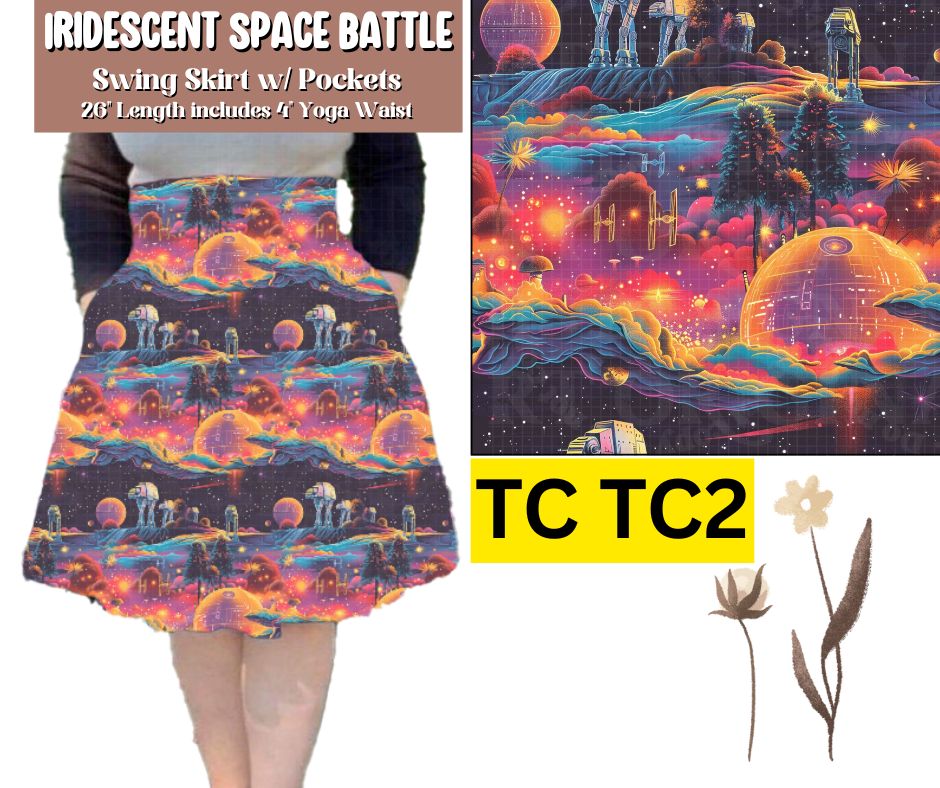 Iridescent Space Battle Swing Skirt