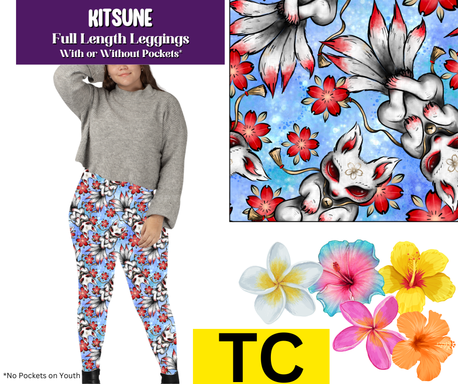Kitsune Full Length Leggings w/ Pockets