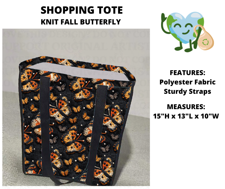 Knit Fall Butterfly Shopping Tote