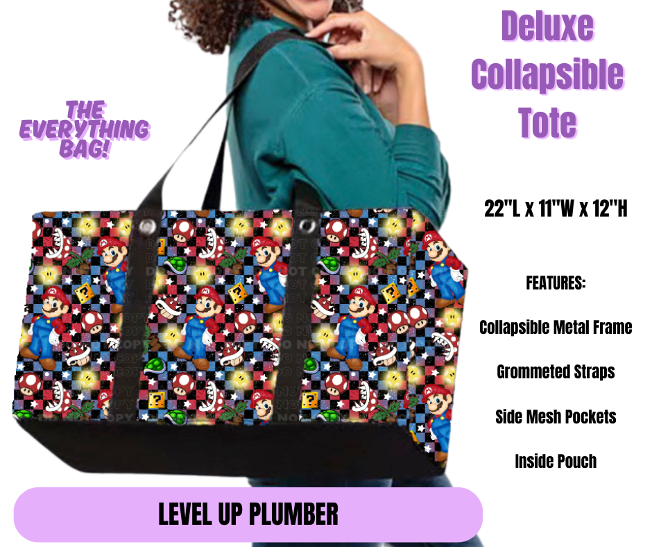 Level Up Plumber Collapsible Tote