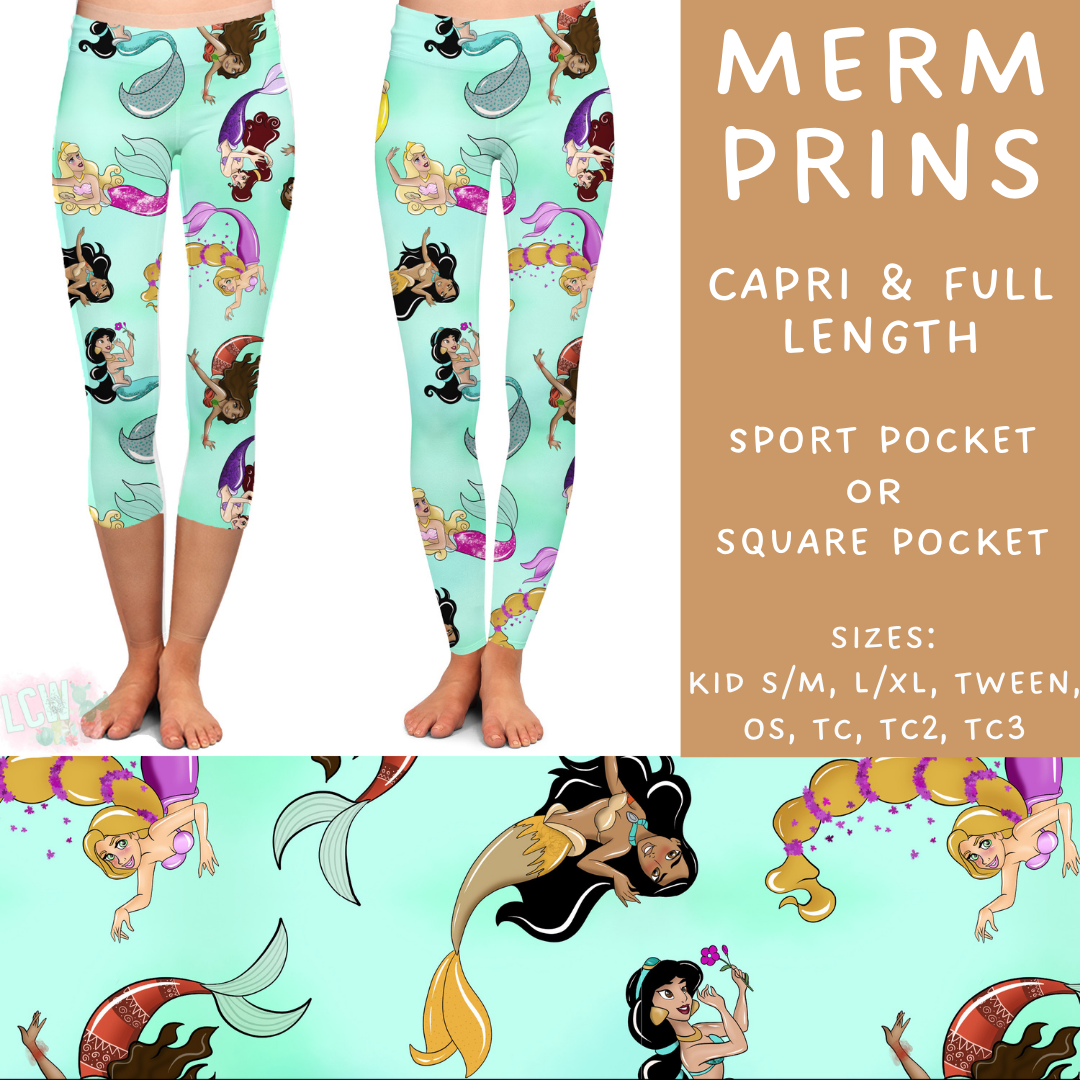 Ready To Ship - Merm Prins Full and Capri Length Leggings -