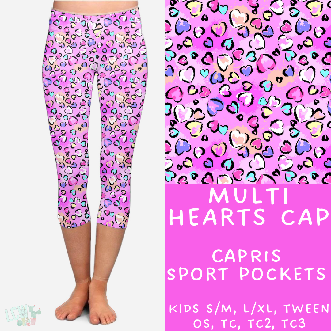 Ready To Ship - Multi Hearts Capris