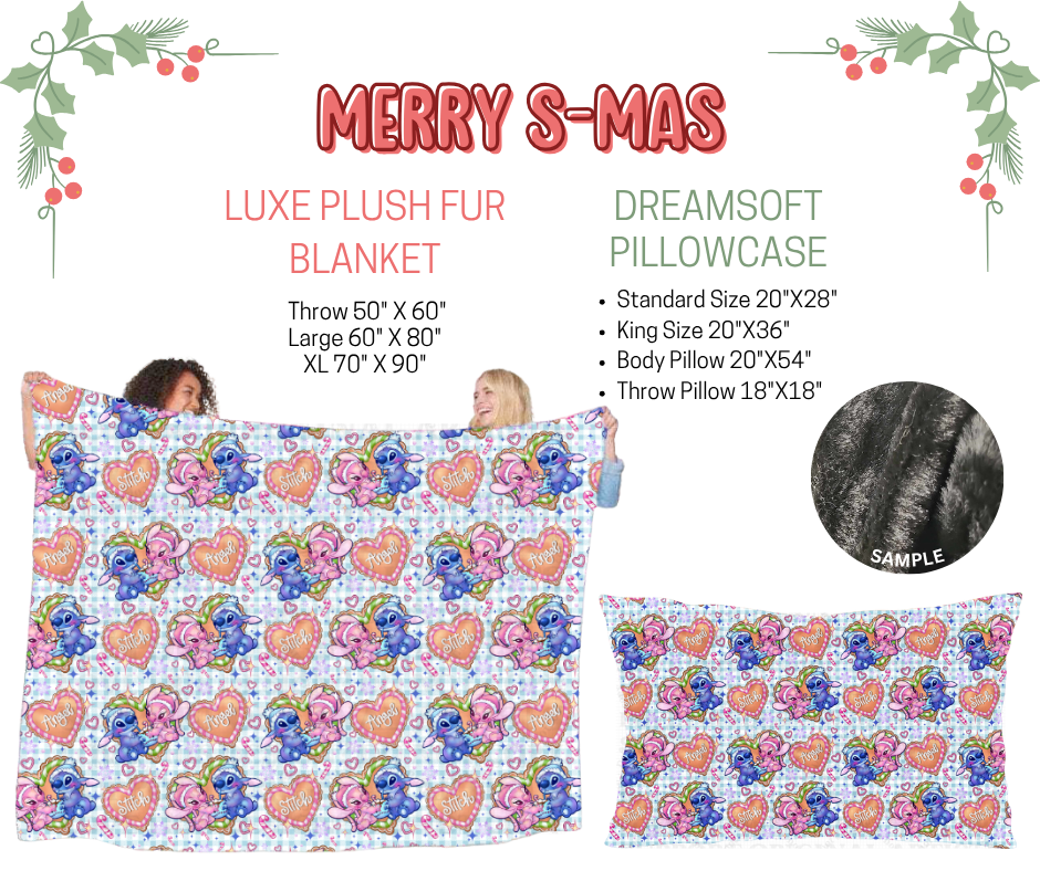 Preorder! Closes 9/3. ETA Dec. Merry S-mas Luxe Plush Fur Blanket and/or DreamSoft Pillowcase