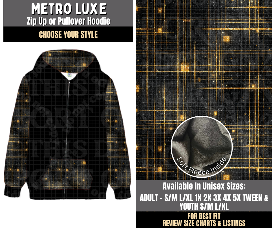 Preorder! Closes 8/3. ETA Nov. Metro Luxe Zip-Up or Pullover Hoodie