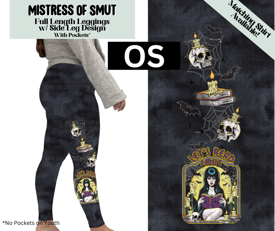 Mistress Of Smut Full Length Leggings w/ Side Leg Designs