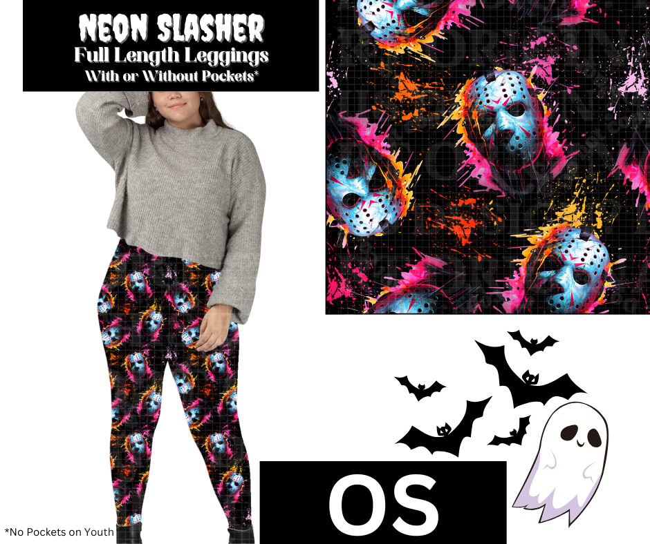 Neon Slasher Full Length Leggings w/ Pockets