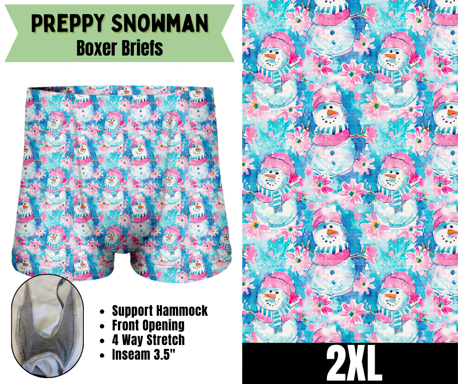Preppy Snowman Boxer Briefs
