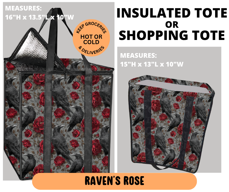 Preorder! Closes 6/29. ETA Sept. Raven's Rose Shopping & Insulated Tote